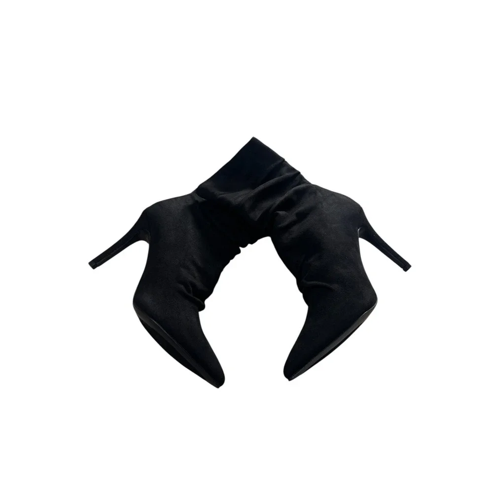 Journee‎ Collection Markie Black Suede Stiletto Booties Womens Sz 10 NWB Elegant